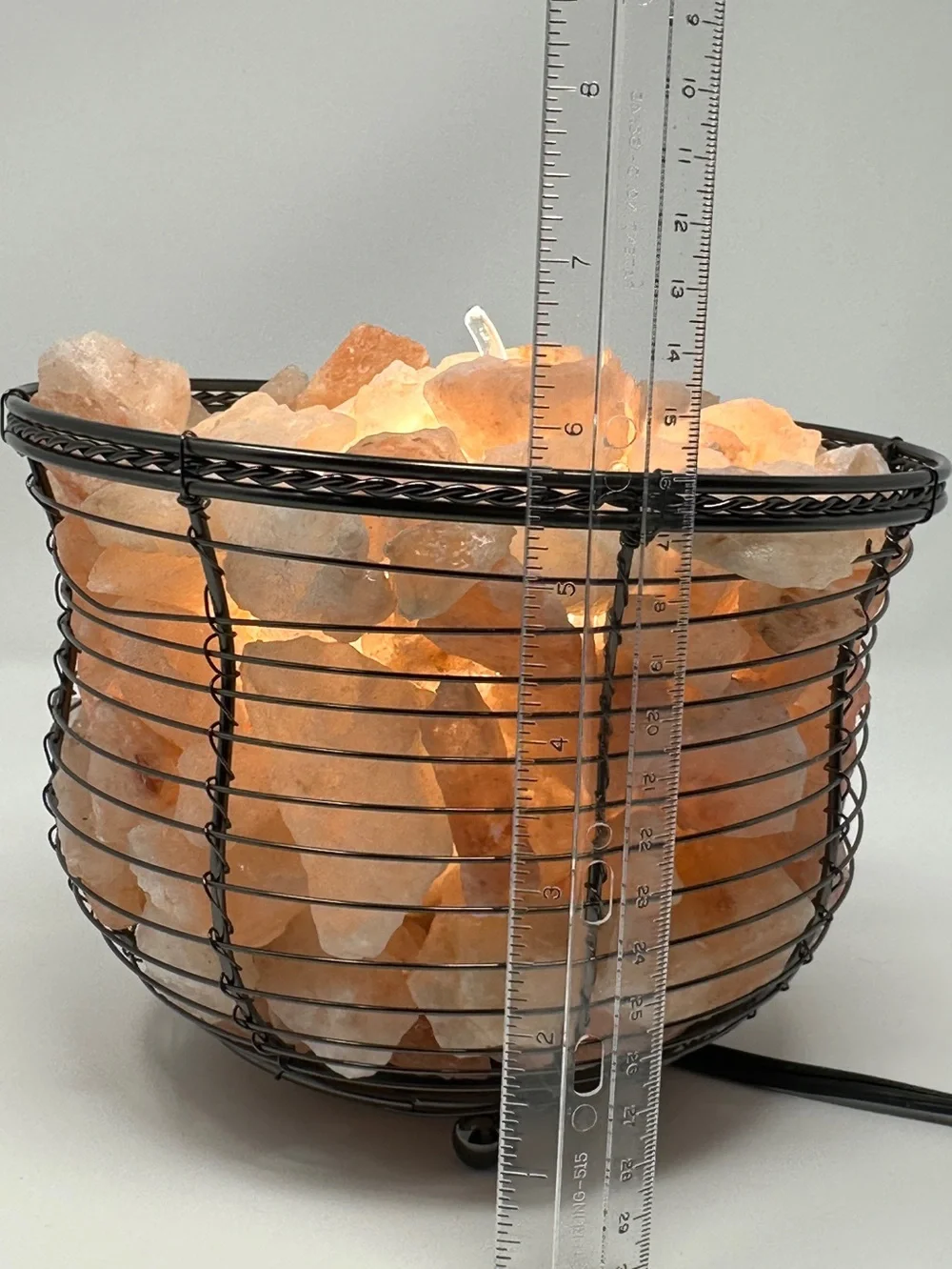 Pink Himalayan Salt Rock Table Lamp with adjustable dimmer light